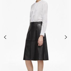 Leather A-line skirt